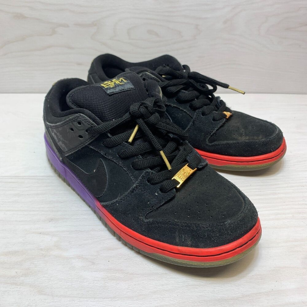 Nike SB Dunk Low Premium QS Sneakers Mens Size 9 Black Suede 504750-001
